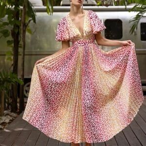 Rococo Sand Maxi Dress Avana Leopard